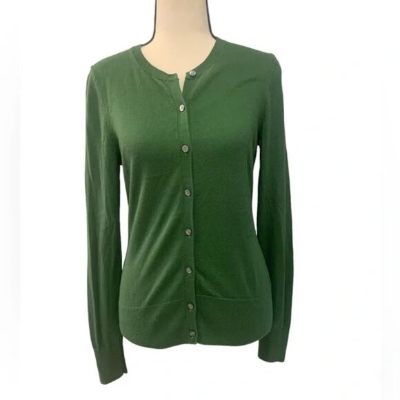 Bundle of 2 Ann Taylor Casual Basic Cardigan Sweaters in Green & Navy Blue in XL - Picture 4 of 14